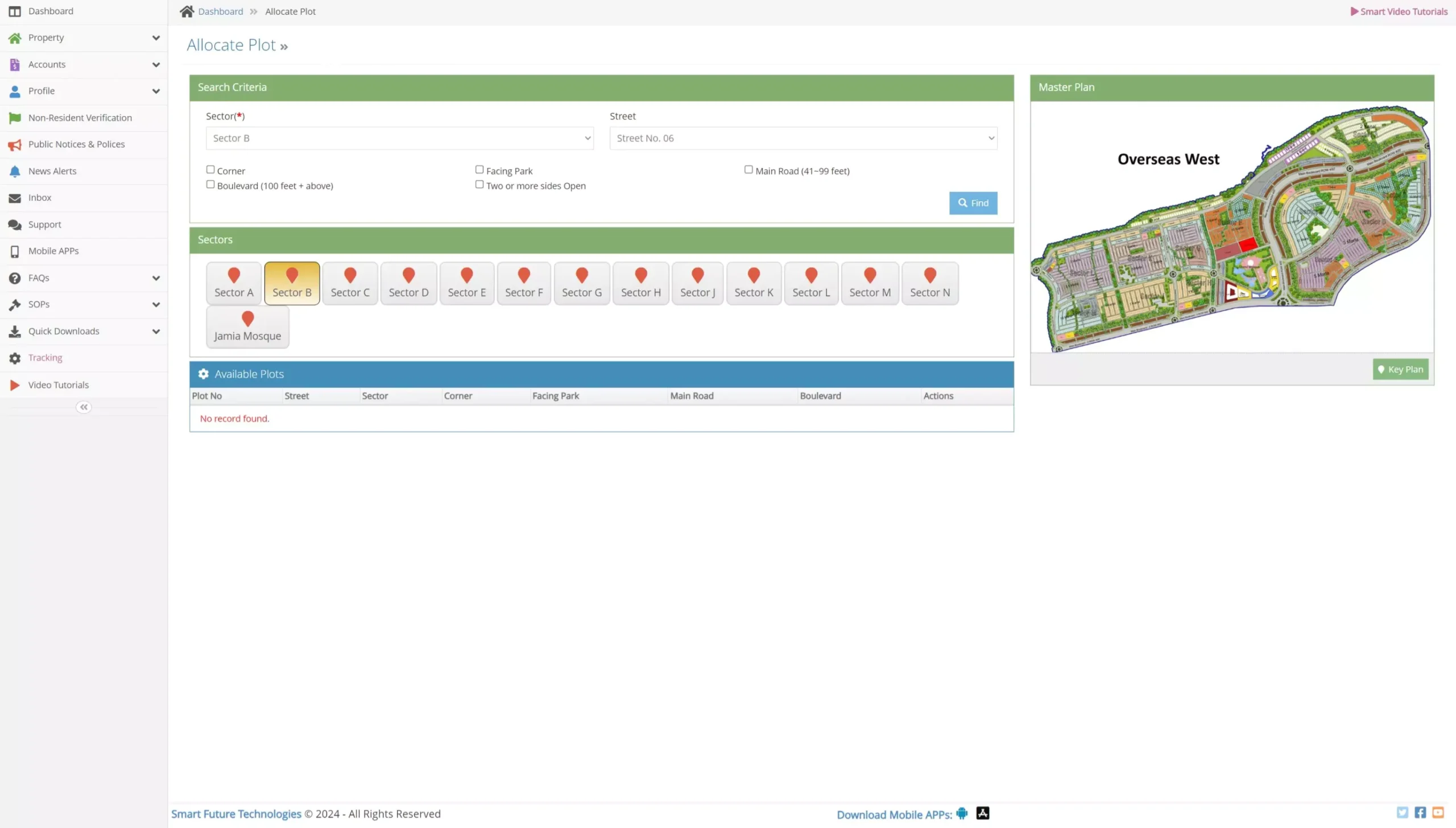 capital smart city sector b - no plot found